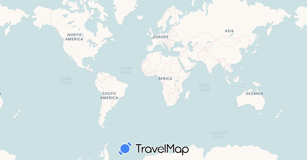 TravelMap itinerary: driving, boat in American Samoa, Cook Islands, Fiji, France, Samoa (Europe, Oceania)